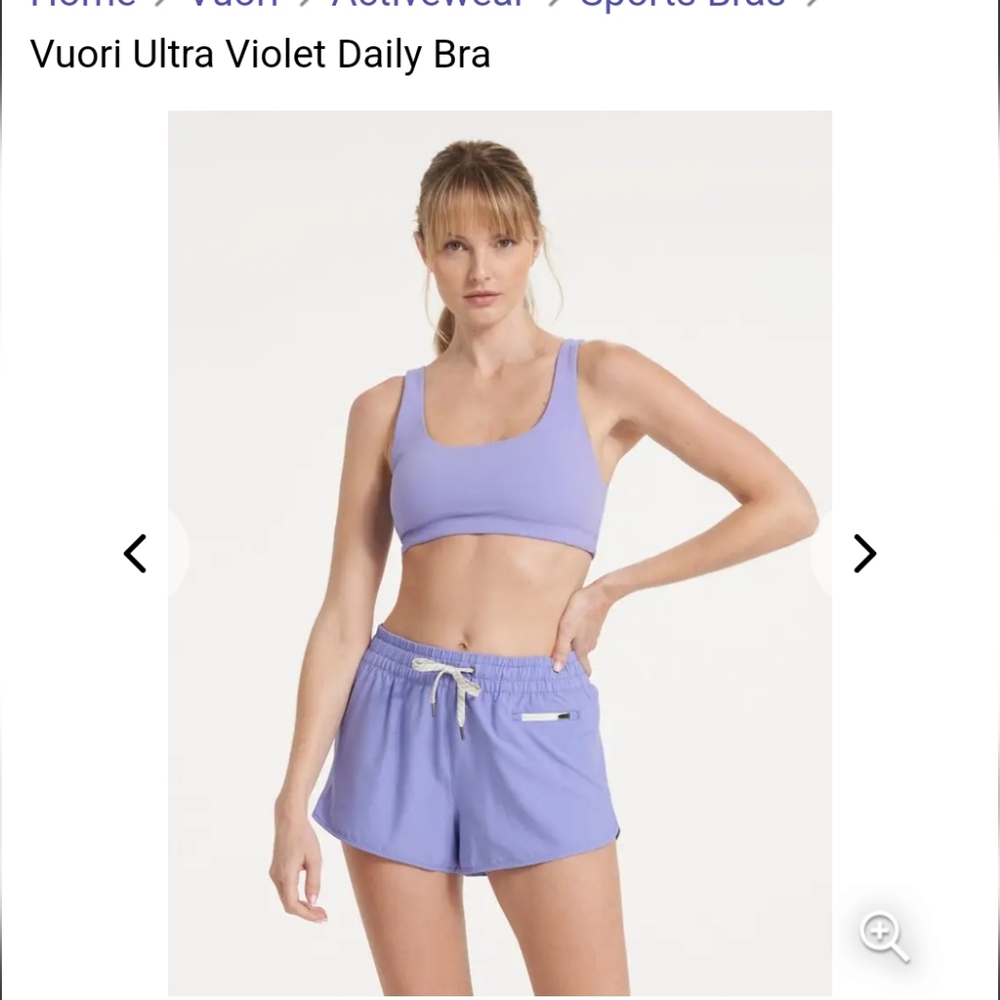 Vuori Ultra Violet Daily Bra Size M